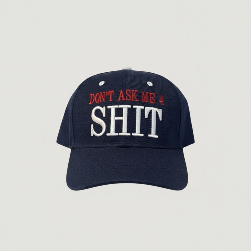 Navy Blue Cap with Bold Statement